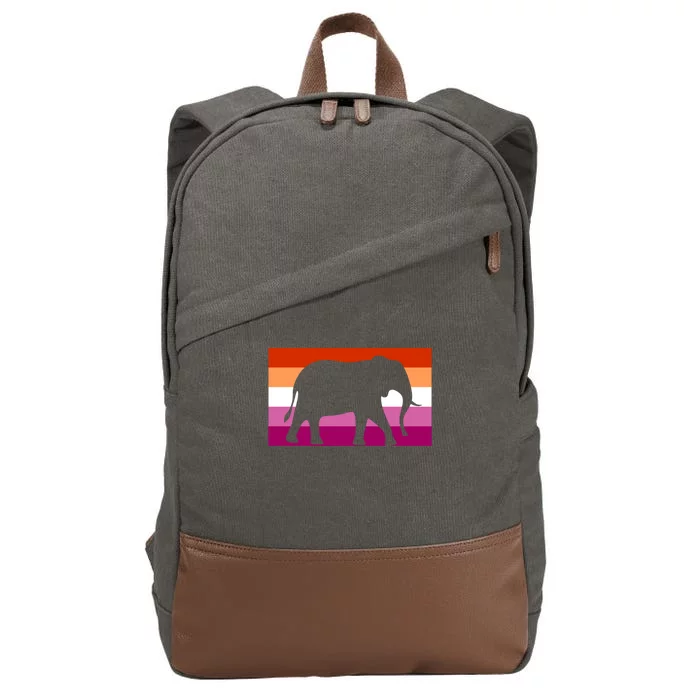 Cute Elephant Love Gay Lesbian Pride Flag Stuff Art Mom Cool Gift Cotton Canvas Backpack