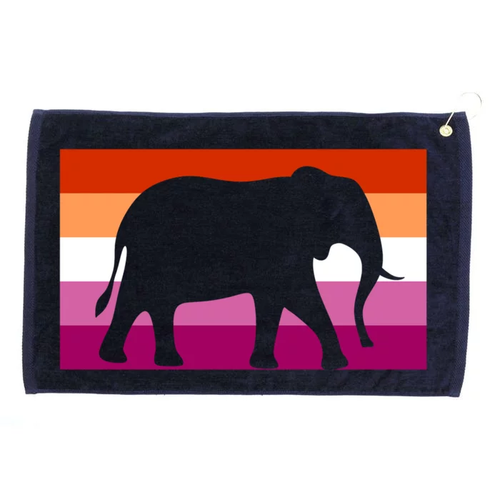 Cute Elephant Love Gay Lesbian Pride Flag Stuff Art Mom Cool Gift Grommeted Golf Towel