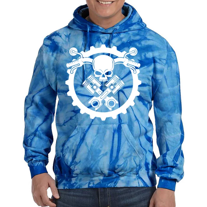 Check Engine Light Funny Mechanic Workshop Motorcycle Repair Gift Tie Dye Hoodie