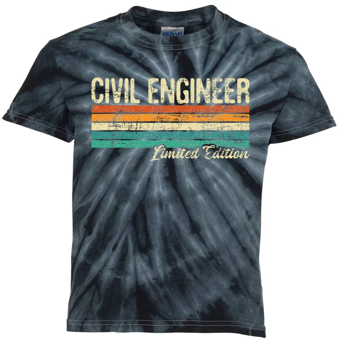 Civil Engineer Ltd Edition Bridge Builder Engineering Kids Tie-Dye T-Shirt