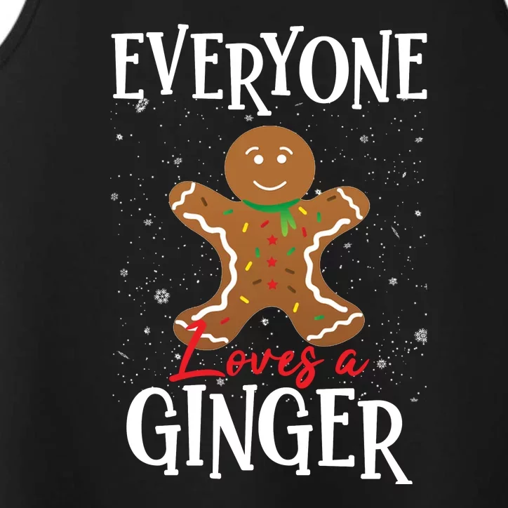 Christmas Everyone Loves A Ginger Funny Baker Performance Tank