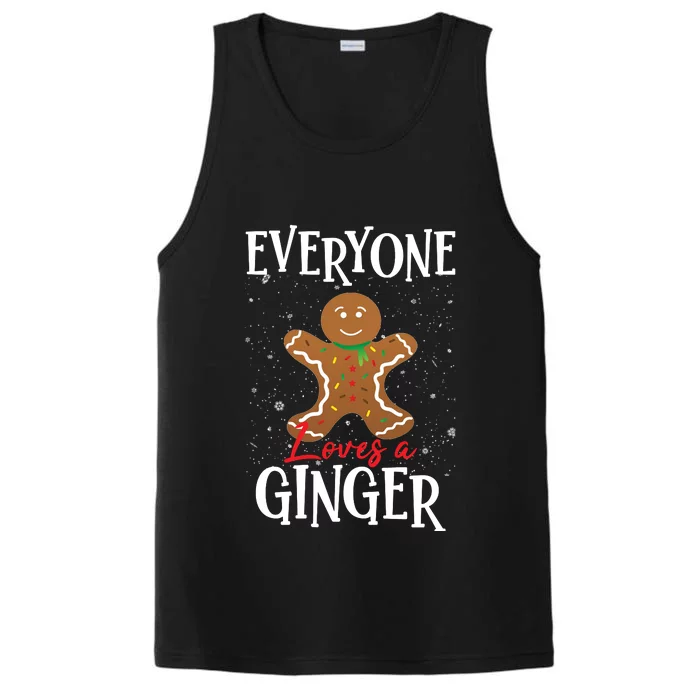 Christmas Everyone Loves A Ginger Funny Baker Performance Tank