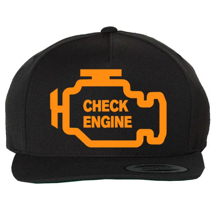 Check Engine Light Wool Snapback Cap