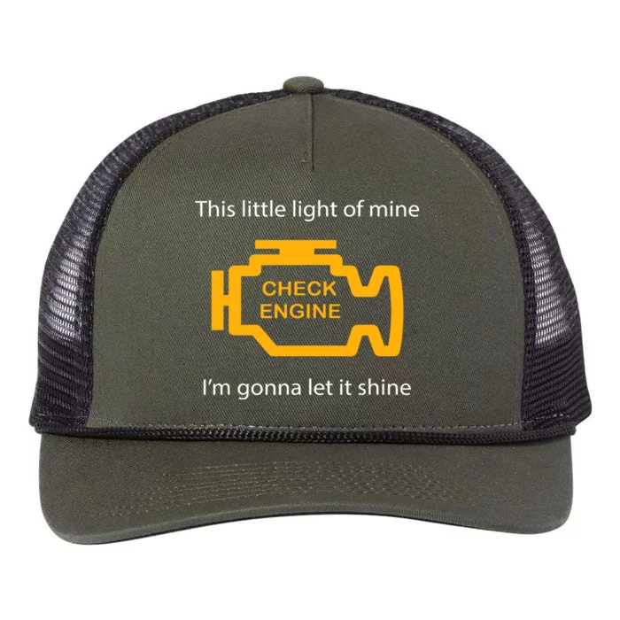 Check Engine Light This Little Light Of Mine Retro Rope Trucker Hat Cap