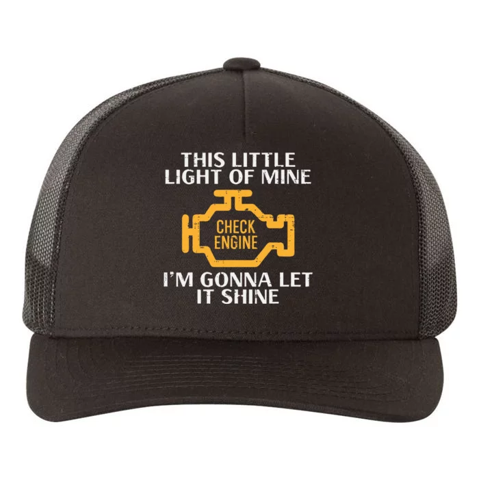 Check Engine Light Shine Car Auto Mechanic Garage Yupoong Adult 5-Panel Trucker Hat