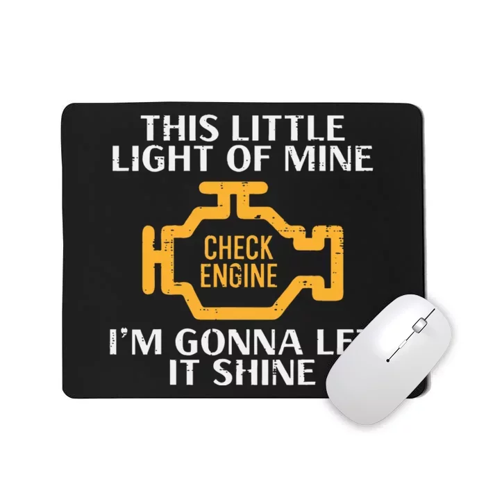 Check Engine Light Shine Car Auto Mechanic Garage Mousepad