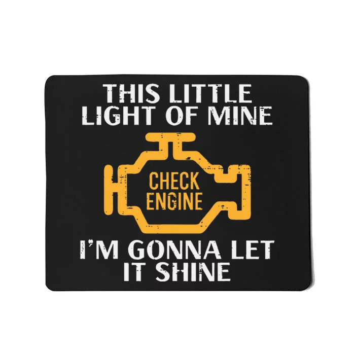 Check Engine Light Shine Car Auto Mechanic Garage Mousepad