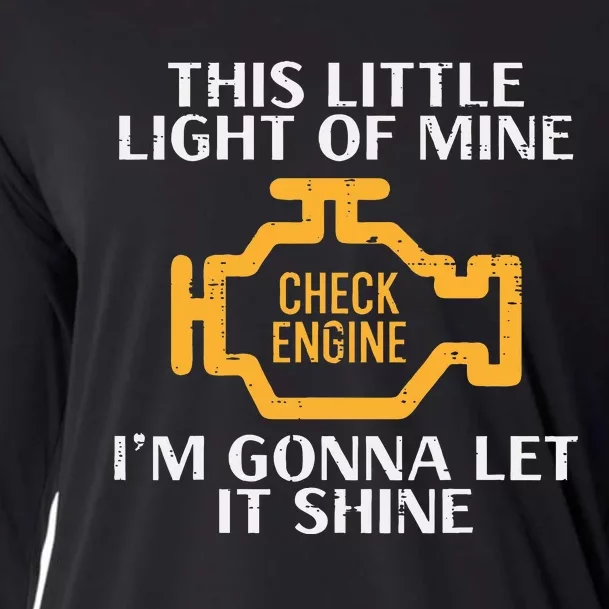 Check Engine Light Shine Car Auto Mechanic Garage Cooling Performance Long Sleeve Crew