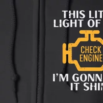 Check Engine Light Shine Car Auto Mechanic Garage Full Zip Hoodie