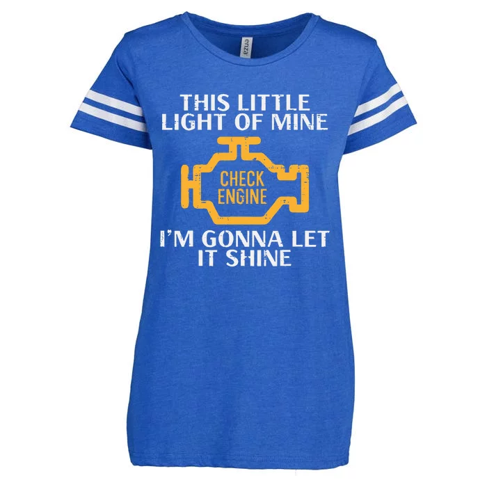 Check Engine Light Shine Car Auto Mechanic Garage Enza Ladies Jersey Football T-Shirt