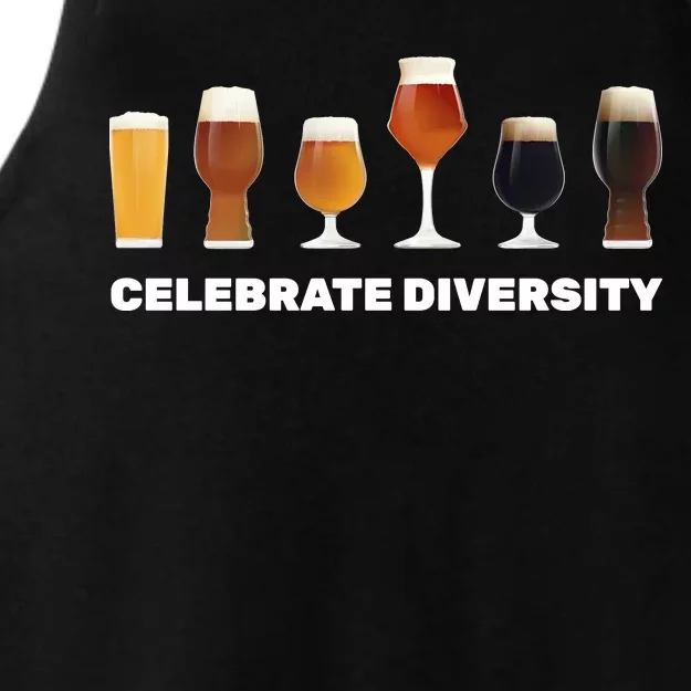 Celebrate Diversity beer Funny Ladies Tri-Blend Wicking Tank