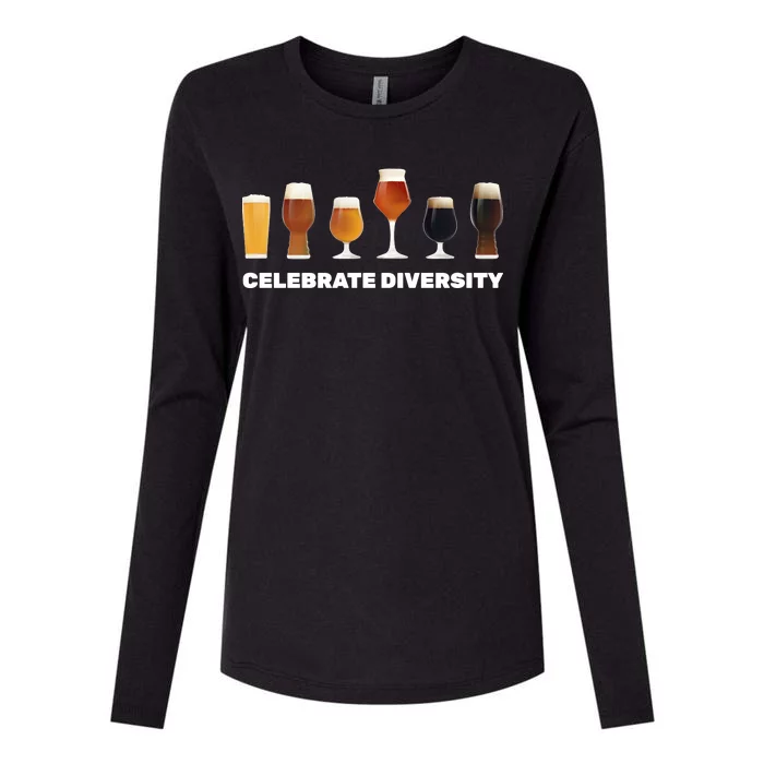 Celebrate Diversity beer Funny Womens Cotton Relaxed Long Sleeve T-Shirt