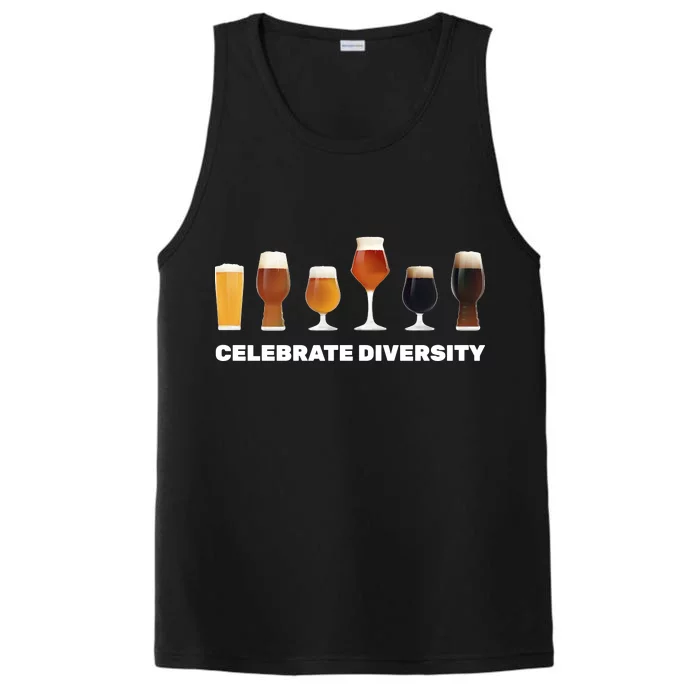 Celebrate Diversity beer Funny Performance Tank