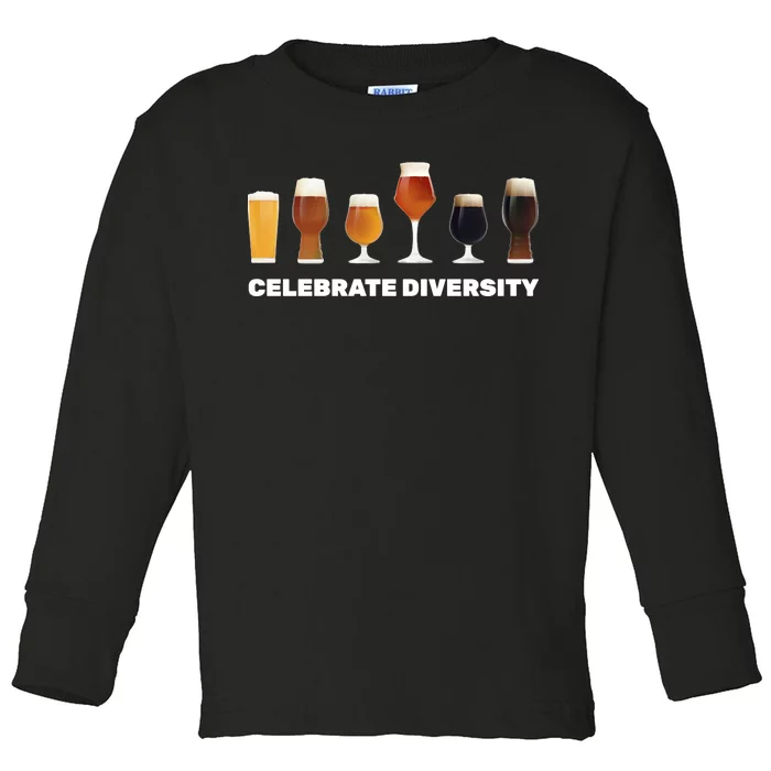 Celebrate Diversity beer Funny Toddler Long Sleeve Shirt