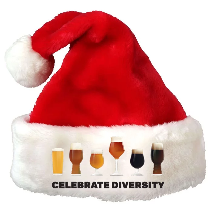 Celebrate Diversity beer Funny Premium Christmas Santa Hat