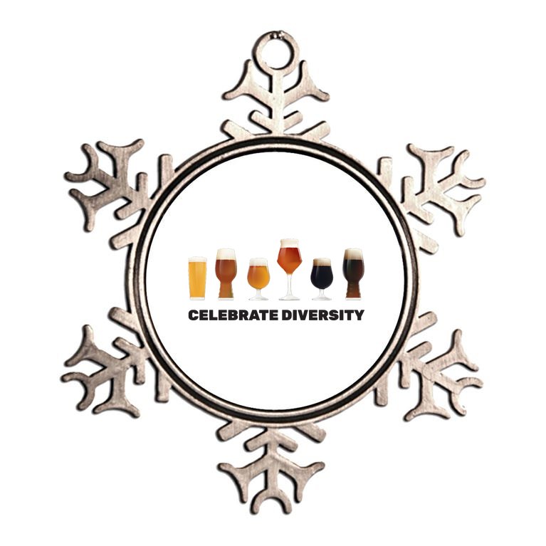 Celebrate Diversity beer Funny Metallic Star Ornament