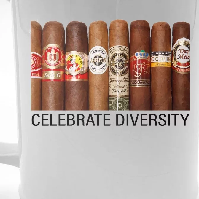 Celebrate Diversity Cigars Front & Back Beer Stein