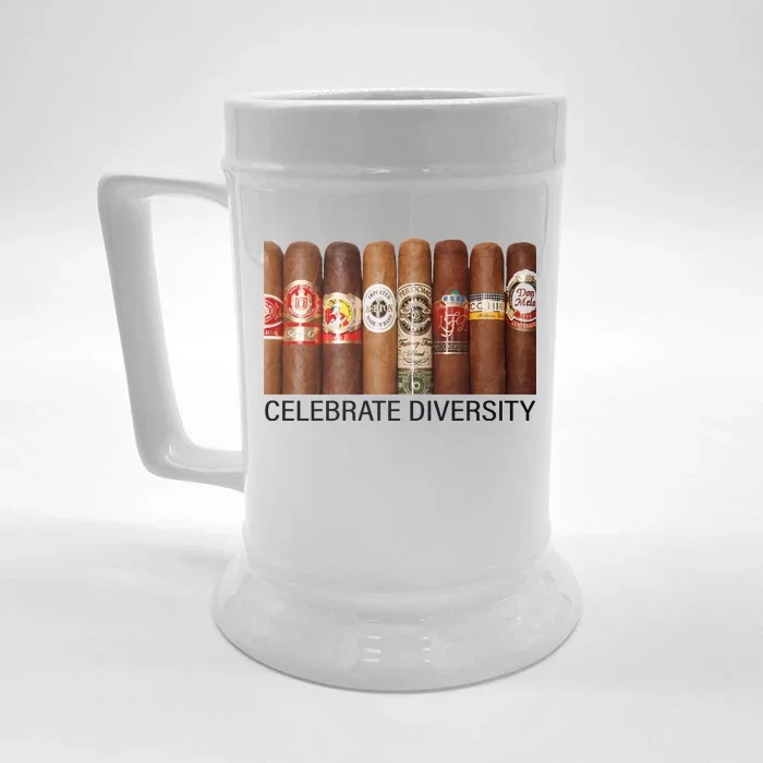 Celebrate Diversity Cigars Front & Back Beer Stein