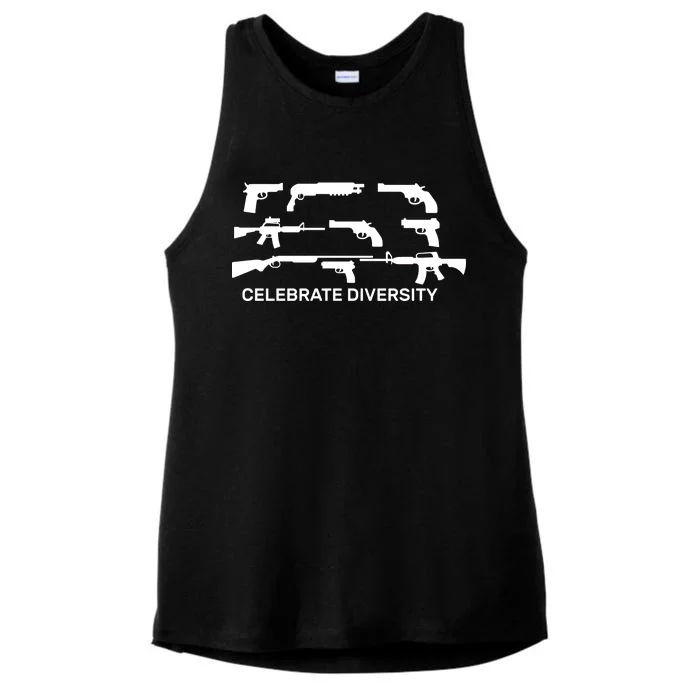 Celebrate Diversity Guns Ladies Tri-Blend Wicking Tank