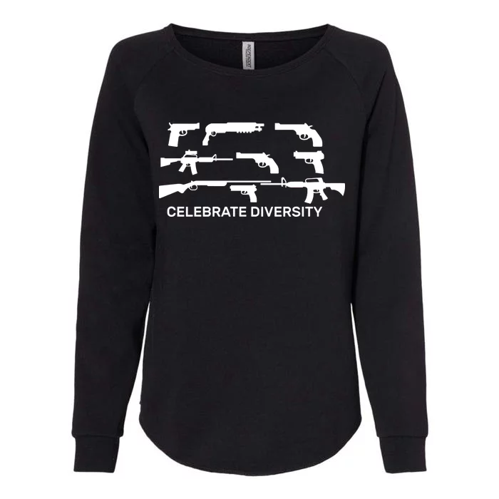 Celebrate Diversity Guns Womens California Wash Sweatshirt