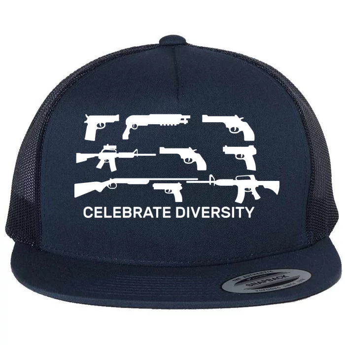 Celebrate Diversity Guns Flat Bill Trucker Hat