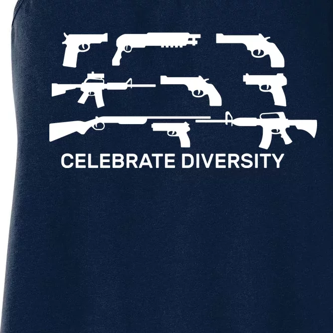 Celebrate Diversity Guns Women's Racerback Tank