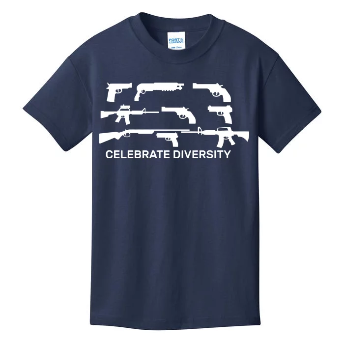 Celebrate Diversity Guns Kids T-Shirt