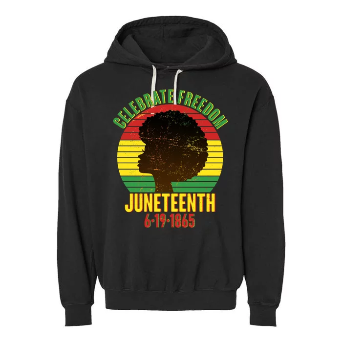 Celebrate Freedom Juneteenth 6-19-1865 Garment-Dyed Fleece Hoodie