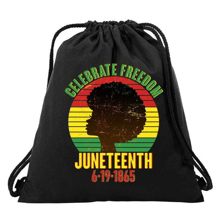 Celebrate Freedom Juneteenth 6-19-1865 Drawstring Bag