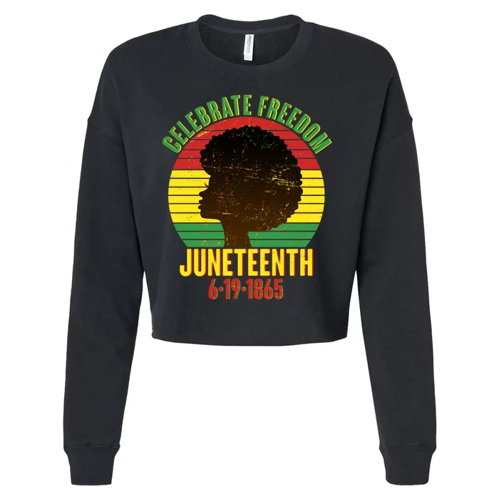 Celebrate Freedom Juneteenth 6-19-1865 Cropped Pullover Crew