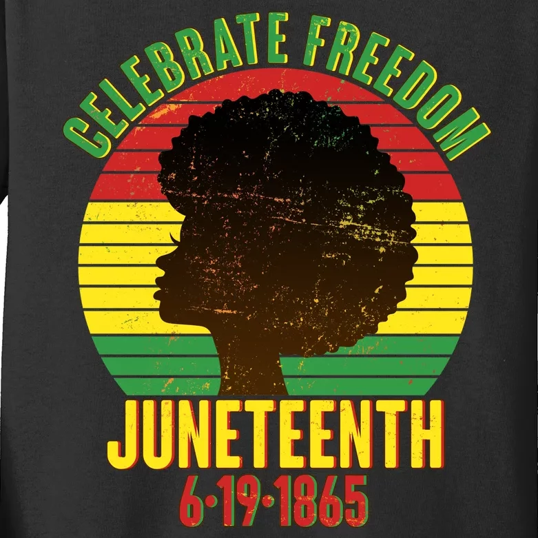 Celebrate Freedom Juneteenth 6-19-1865 Kids Long Sleeve Shirt