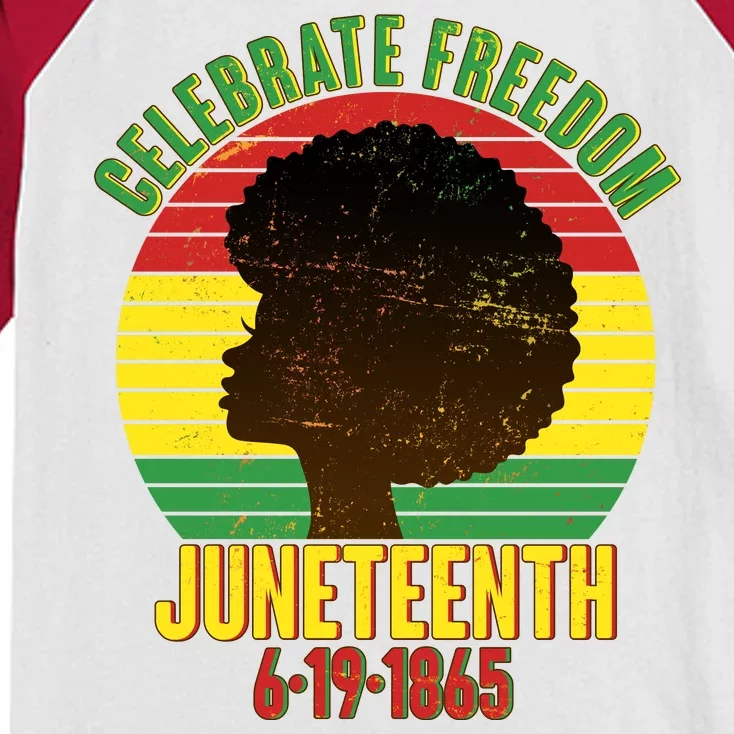 Celebrate Freedom Juneteenth 6-19-1865 Kids Colorblock Raglan Jersey