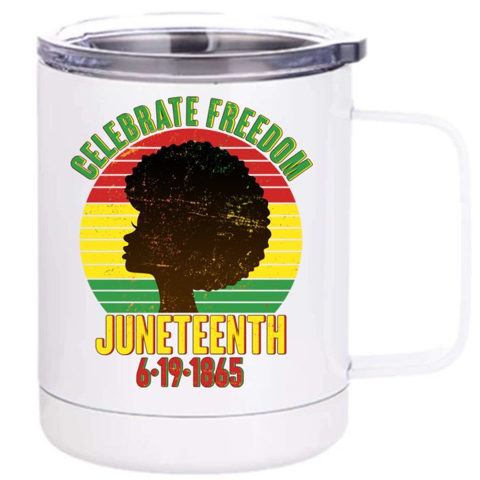 Celebrate Freedom Juneteenth 6-19-1865 Front & Back 12oz Stainless Steel Tumbler Cup