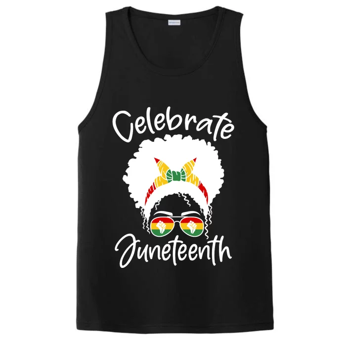 Celebrate Juneteenth Afro Bandana Traditional Colors Performance Tank