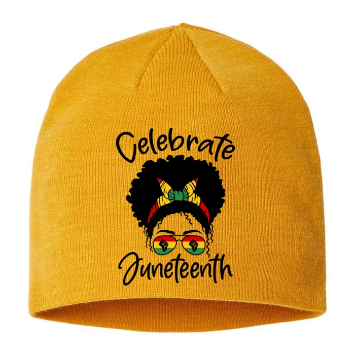 Celebrate Juneteenth Afro Bandana Traditional Colors 8 1/2in Sustainable Knit Beanie