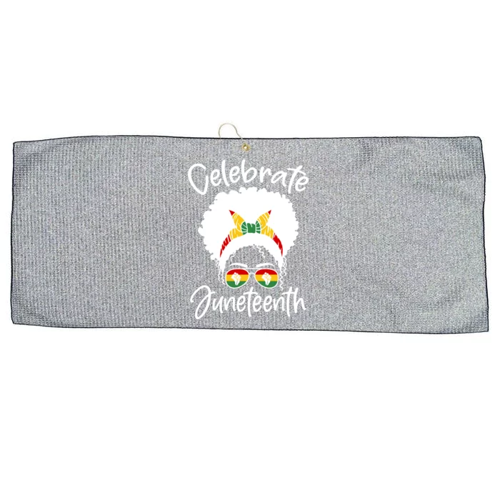 Celebrate Juneteenth Afro Bandana Traditional Colors Large Microfiber Waffle Golf Towel