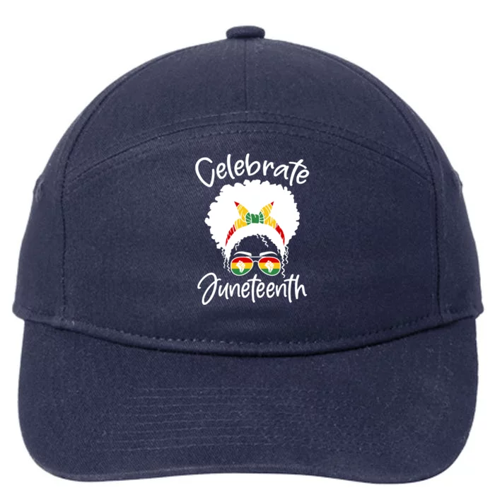 Celebrate Juneteenth Afro Bandana Traditional Colors 7-Panel Snapback Hat