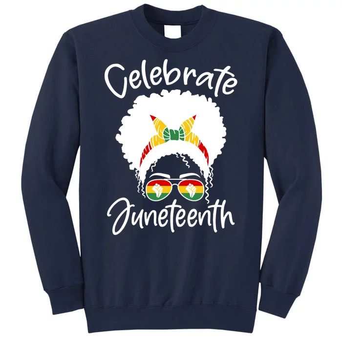 Celebrate Juneteenth Afro Bandana Traditional Colors Tall Sweatshirt