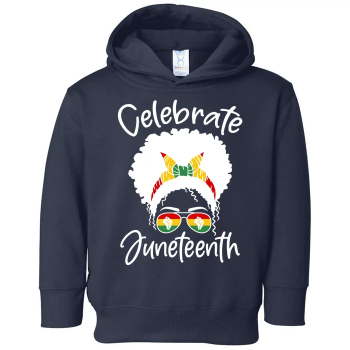 Celebrate Juneteenth Afro Bandana Traditional Colors Toddler Hoodie