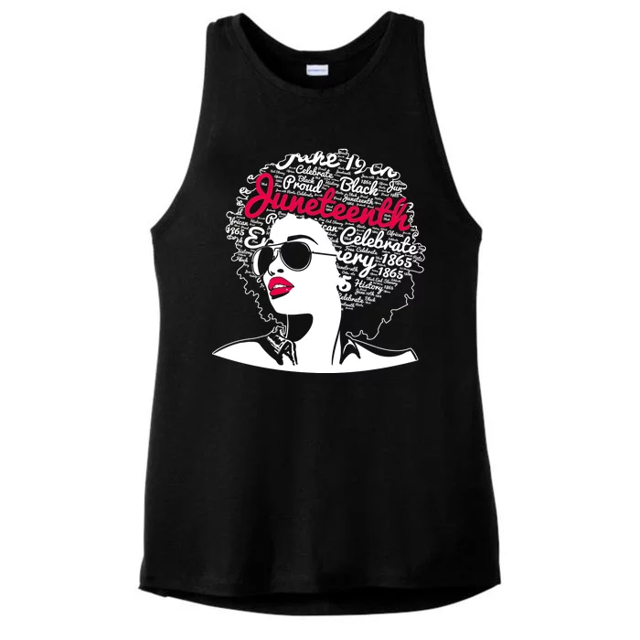 Celebrate Juneteenth June 19th Black History Ladies Tri-Blend Wicking Tank