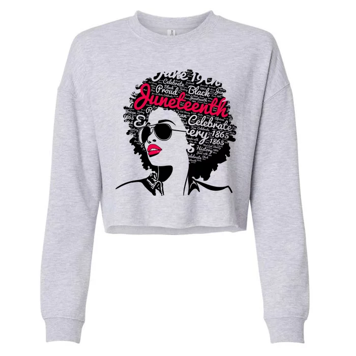 Celebrate Juneteenth June 19th Black History Cropped Pullover Crew