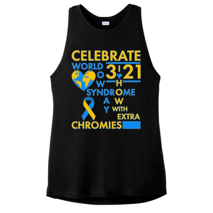 Celebrate World Down Syndrome Day I Love Homies With Extra Chromies Ladies Tri-Blend Wicking Tank