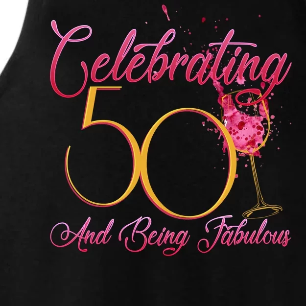 Celebrating 50 And Being Fabulous Ladies Tri-Blend Wicking Tank