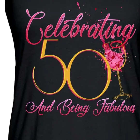 Celebrating 50 And Being Fabulous Ladies Essential Flowy Tank