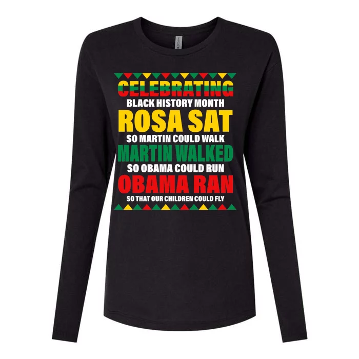 Celebrating Black History Month Womens Cotton Relaxed Long Sleeve T-Shirt