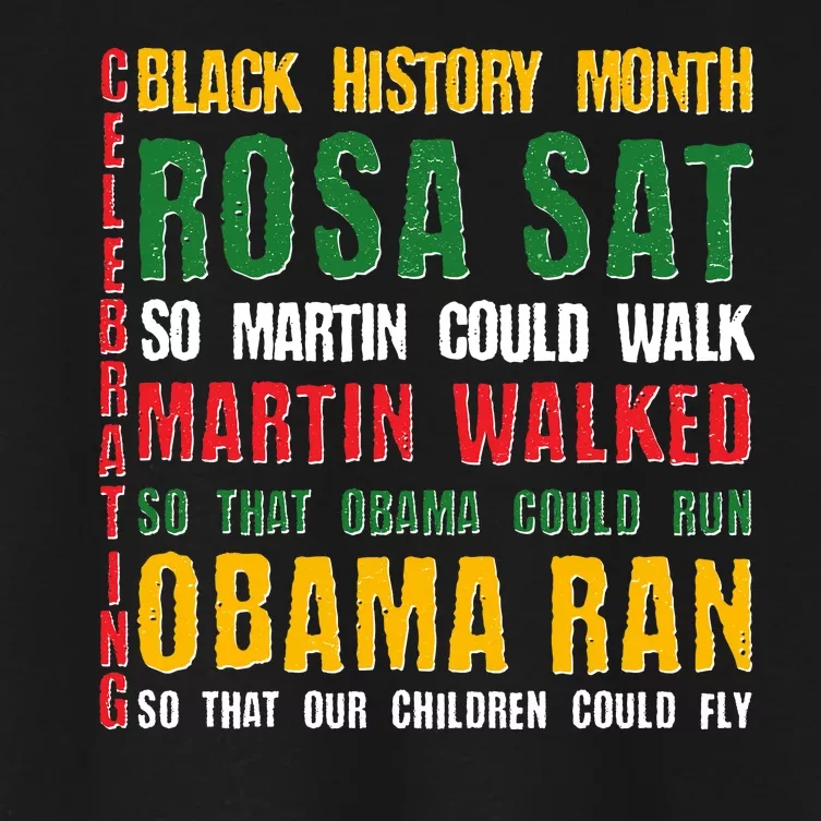 Celebrating Black History Month Rosa Martin Obama Women's Crop Top Tee