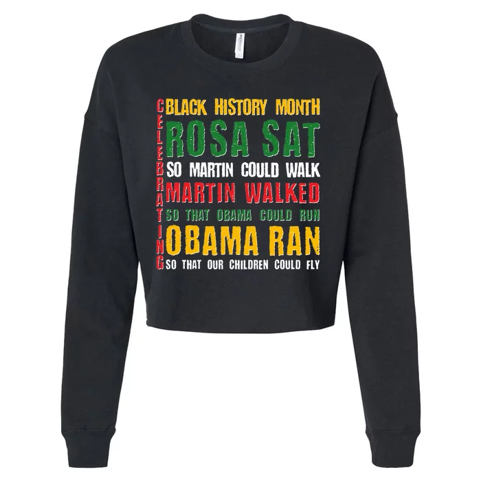 Celebrating Black History Month Rosa Martin Obama Cropped Pullover Crew