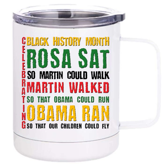 Celebrating Black History Month Rosa Martin Obama Front & Back 12oz Stainless Steel Tumbler Cup