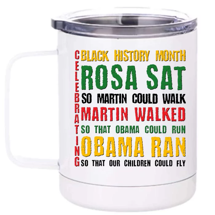 Celebrating Black History Month Rosa Martin Obama Front & Back 12oz Stainless Steel Tumbler Cup