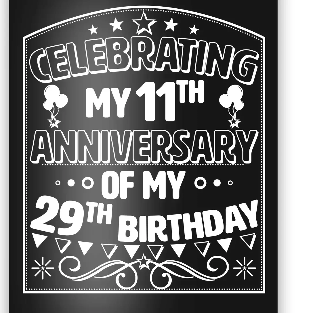 Celebrating My 11th Anniversary of My 29th Birthday 40th Birthday Poster